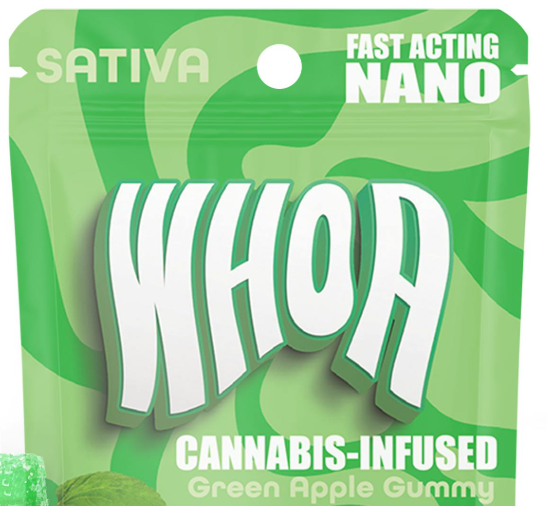 Whoa: WHOA Edibles Gummy Single 10mg Sativa Green Apple