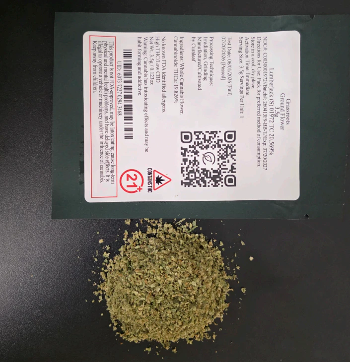 Grassroots - Grassroots Ground Flower 3.5g Lumberjack (S) 01972 TC 20.569% Main Image