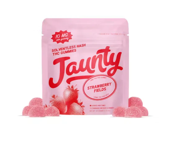 Jaunty - STRAWBERRY FIELDS SOLVENTLESS HASH 10PK GUMMIES - JAUNTY - 100mg Main Image
