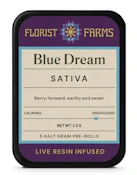 Florist Farms Blue Dream Live Resin Infused 0.5g Prerolls 5pk