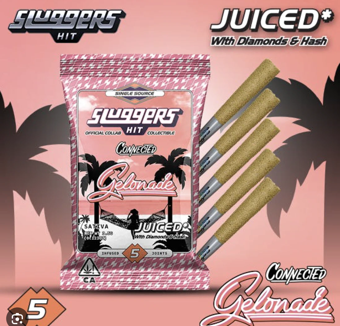 SLUGGERS HIT - 3.5 Sluggers x Connected Infused Pre-Rolls 0.7g-5pk - Gelonade 34% Main Image
