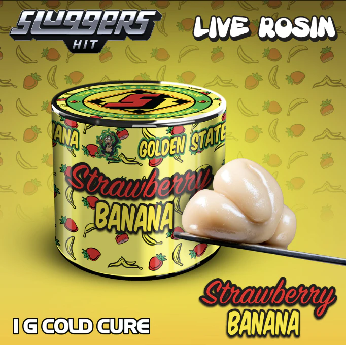 SLUGGERS HIT - 1g Sluggers x Golden State Banana Live Rosin - Strawberry Banana 67% Main Image