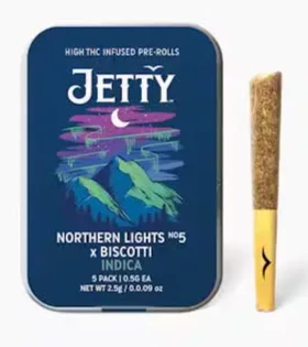 Jetty - Northern Lights #5 x Apples and Bananas 5 Pack Infused Pre Roll - .5G (2.5G) Main Image