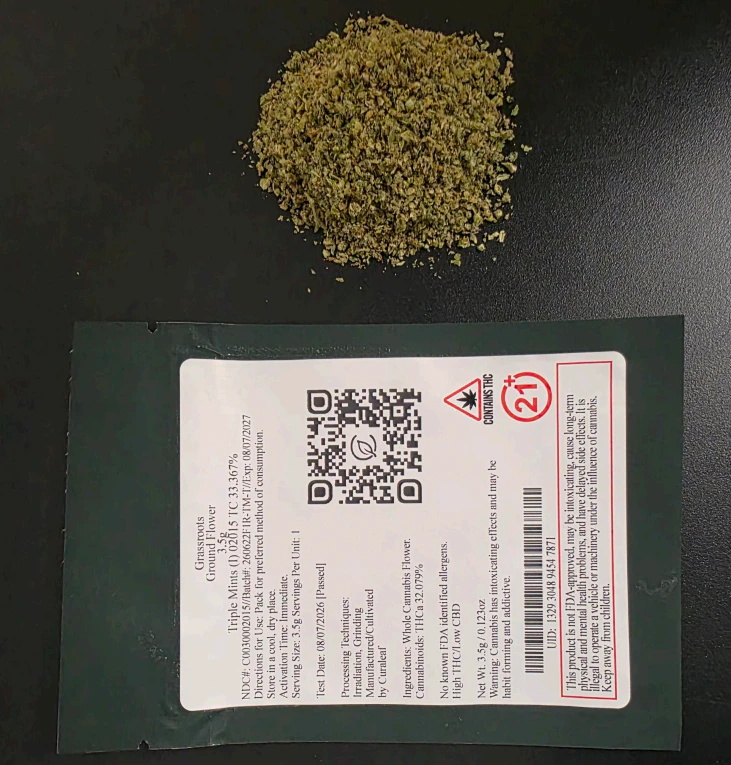 Grassroots - Grassroots Ground Flower 3.5g Triple Mints (I) 02015 TC 33.367% Main Image