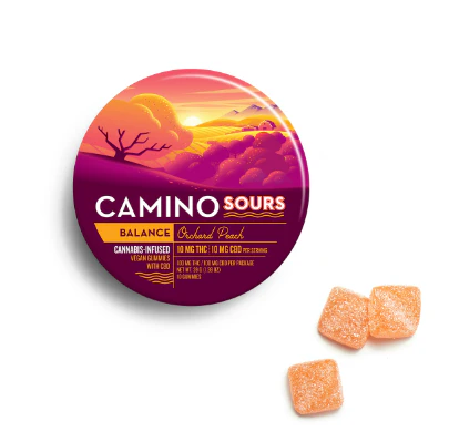 Camino - Camino Sours-Orchard Peach with CBD 10:10 Cannabis-Infused Vegan Gummies-00575 Main Image