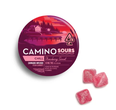 Camino - Camino Sours-Strawberry Sunset Cannabis-Infused Vegan Gummies-00481 Main Image