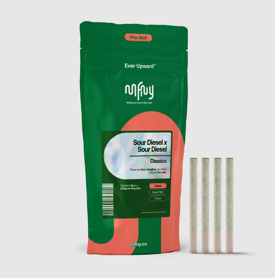 MFNY - MFNY- Sour Diesel x Sour Diesel Live Resin- 4 x .75g preroll pk Main Image