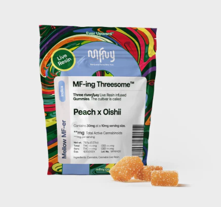 MFNY - Peach x Oishii - 30mg Live Resin Gummies 3pk Main Image