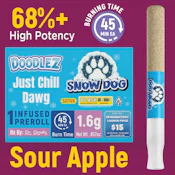 Doodlez - Snow Dog Sour Apple single infused preroll 1.6g (S)