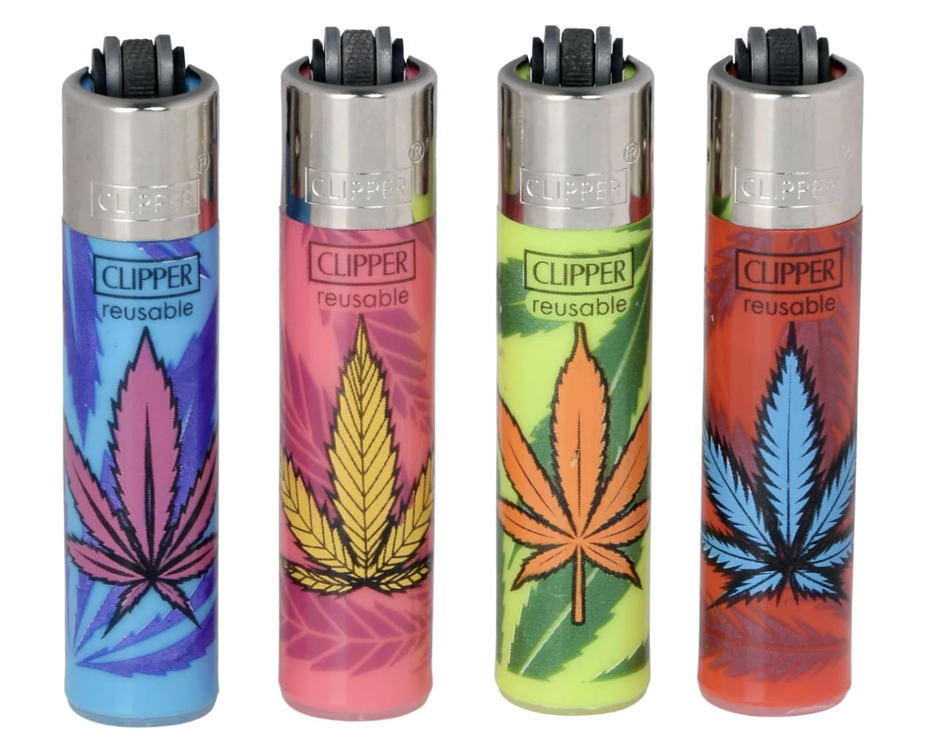 Clipper - Reusable Lighter with Weed Leaf | Assorted Colors | TAX INCLD Main Image