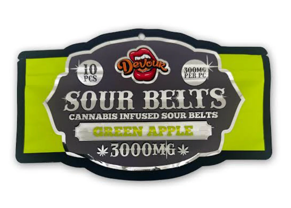 Devour - Green Apple - 3000mg Cannabis Infused Sour Belts (Devour) Main Image