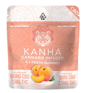 KANHA - Kanha - Classic CBD - Peach 4:1 - Gummies - 10pk - 100mg Main Image