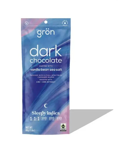 Grön Edibles - Gron | Edible | Infused | Dark Chocolate With Vanilla Bean Seasalt | 1:1:1 THC;CBD;CBN | 100mg Main Image