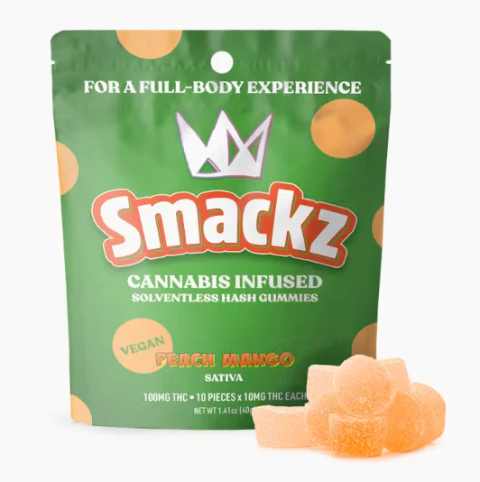 West Coast Cure - Peach Mango Flavored Solventless Gummies - 10x 10mg/gummy Main Image