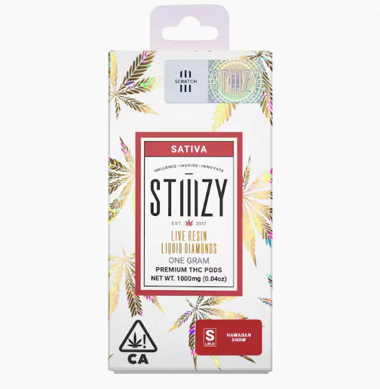 STIIIZY - Vape Cartridge - HAWAIIAN SNOW 1G Live Resin Liquid Diamonds Pod - STIIIZY Main Image