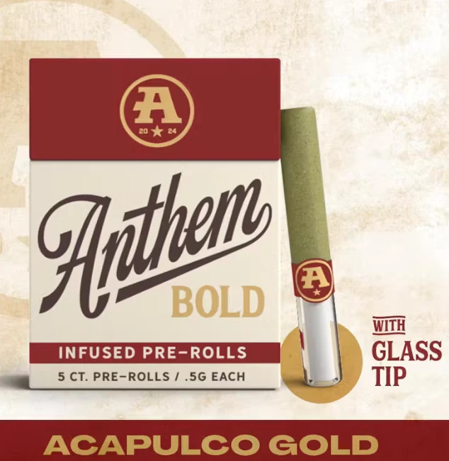 Anthem - Anthem - Glass Tip Infused - Acapulco Gold - Pre-Roll Pack 2.5g (0.5g ea | 5-pack) Main Image