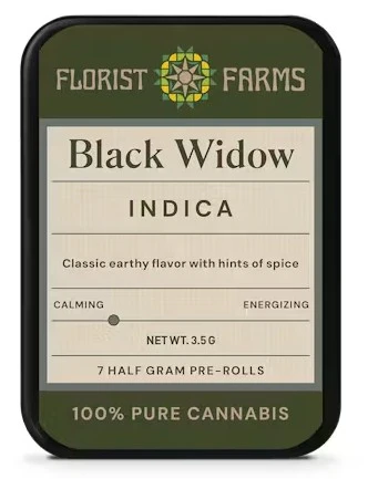 Florist Farms - Black Widow 7pk 0.5g Prerolls - Indica l Florist Farms Main Image