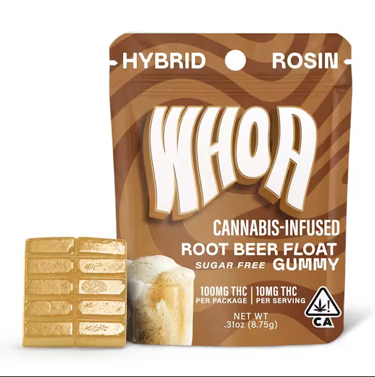 Whoa - WHOA Edibles Sugar Free Rosin Gummy 100mg Bite Root Beer Float (H) Main Image