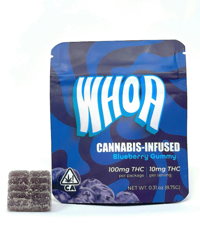 Whoa: WHOA Edibles Gummy 100mg Indica Blueberry