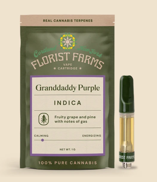 Florist Farms - Granddaddy Purple 1g Vape Cartridge - Indica | Florist Farms Main Image