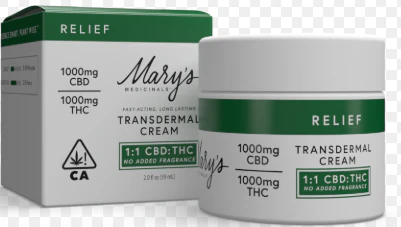 Mary's Medicinals™ - [Mary’s Medicinals] Transdermal Cream - 1000mg - 1:1 Relief 2oz No Added Fragrance  Main Image
