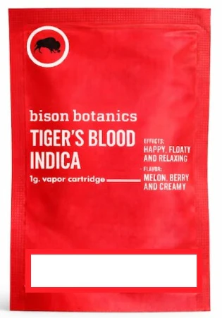 Bison Botanics - Tiger Blood 1g Vape Cartridge - Indica | Bison Botanics Main Image