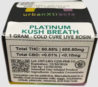 Urban Xtracts- Platinum Kush Breath- 1g Solventless "Dad" Hash