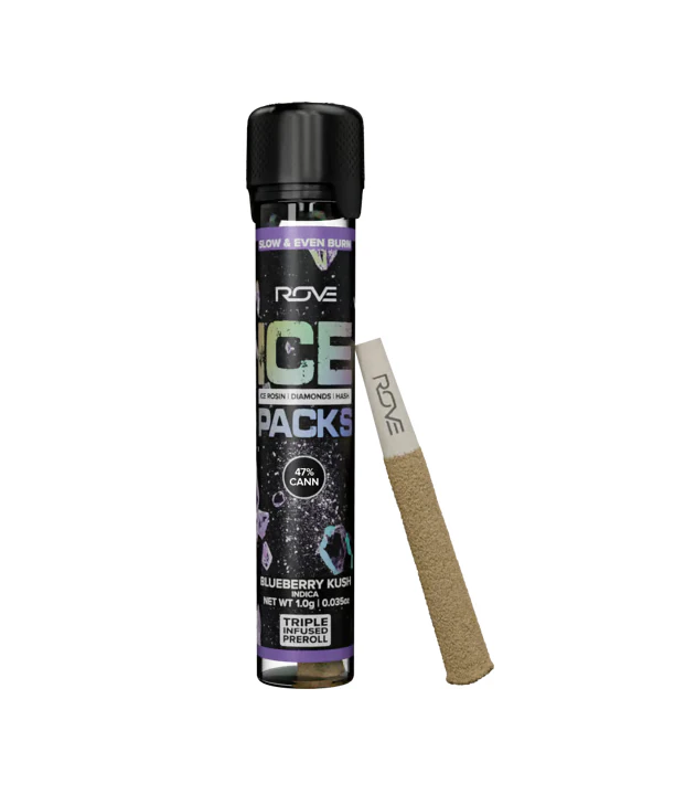 ROVE - BLUEBERRY KUSH INFUSED ICE ROSIN x DIAMONDS x HASH PREROLL - ROVE - 1g Main Image