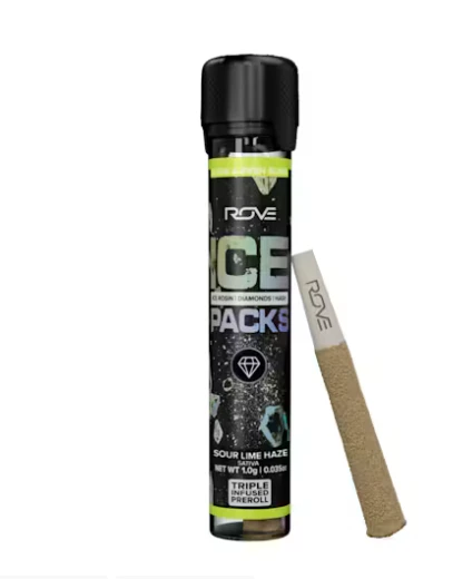 ROVE - SOUR LIME HAZE  INFUSED ICE ROSIN x DIAMONDS x HASH PREROLLL - ROVE - 1g Main Image