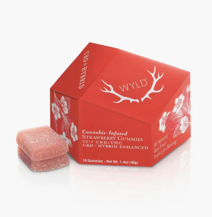 WYLD - Wyld Strawberry 20:1 CBD:THC Gummies 200mg Main Image