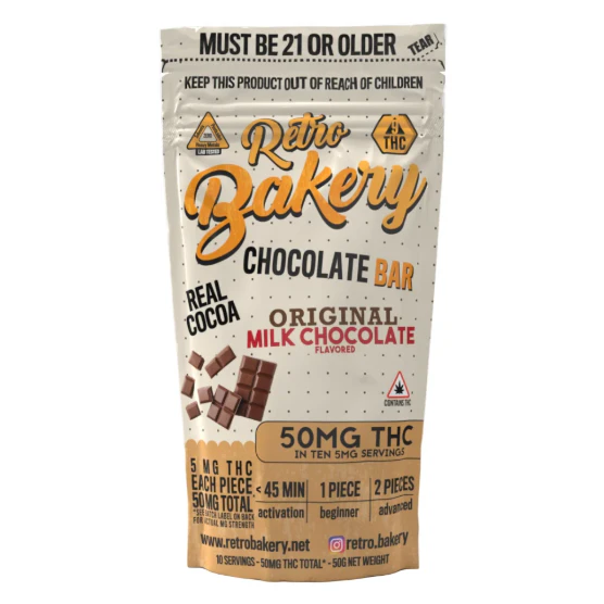 RETRO BAKERY - Original Milk Chocolate Bar 50mg Main Image