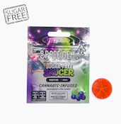 SPACE GEM 100mg THC 25mg CBN SUGAR FREE SAUCER BLACKBERRY LIME GUMMY