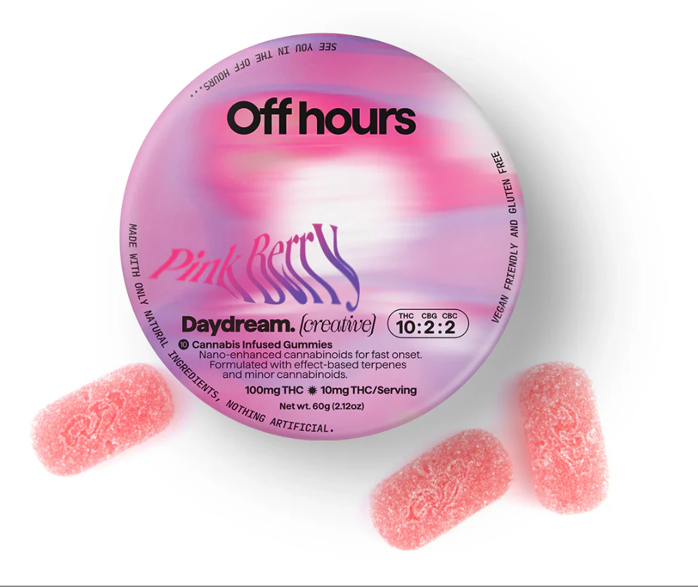 Off Hours - Off Hours- 10mg 10pk Gummies- Daydream (creative)- Strawberry Acai Coconut/Pinkberry Main Image