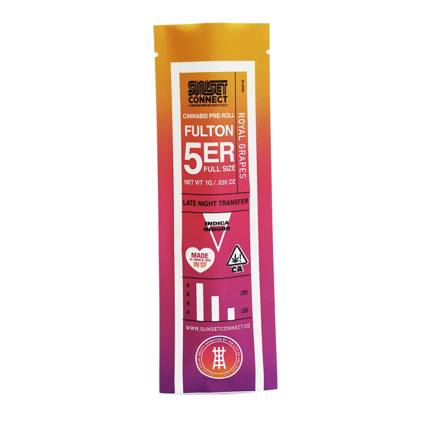 Sunset Connect: Indoor Preroll 1G Fulton 5er Indica - Royal Grapes