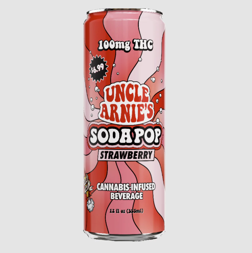 Uncle Arnies - Uncle Arnie's - Beverage 12oz - Strawberry Soda 100mg Main Image