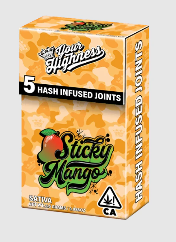 Your Highness - YH - Sticky Mango - Live Hash Infused Preroll - 5pk Main Image