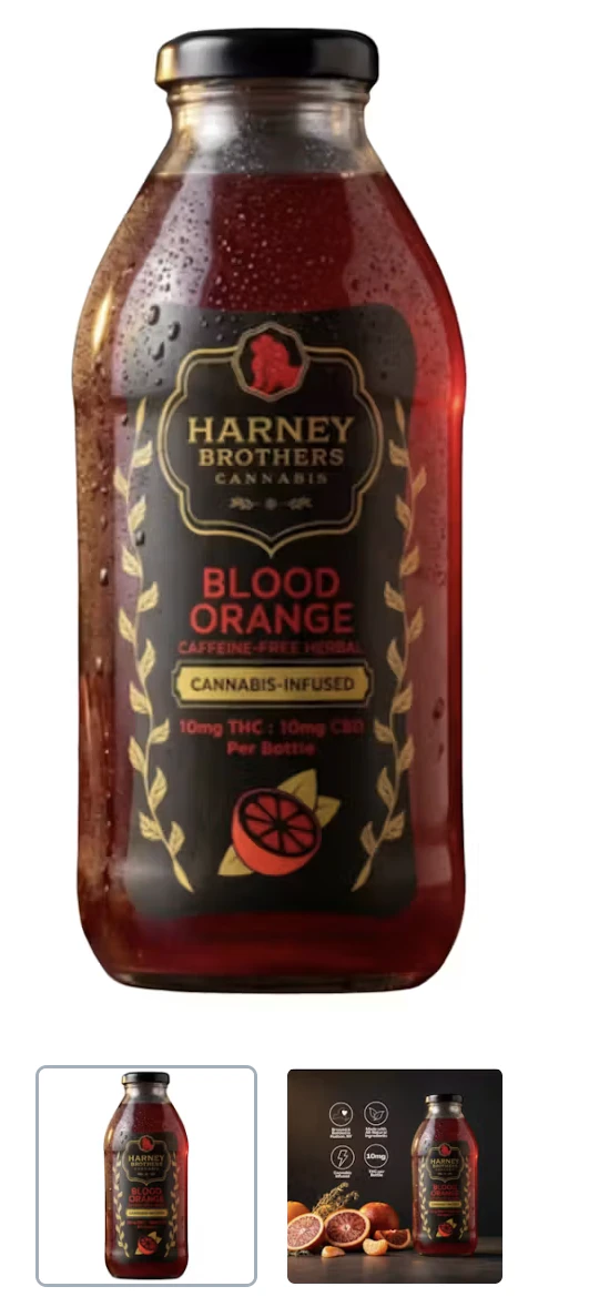 Harney Brothers - Harney Brothers- Blood Orange Herbal Tea Bottle - 10mg - 16oz Main Image