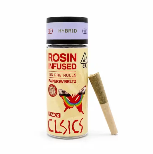 CLSICS - Clsics Rosin Infused 5pk Prerolls 2.5g Rainbow Beltz Main Image