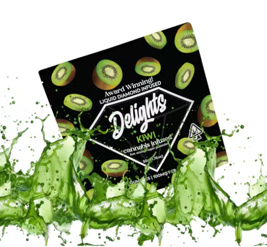 Delights Gummies - Kiwi - 100mg Liquid Diamond Infused Gummies (Delights) Main Image