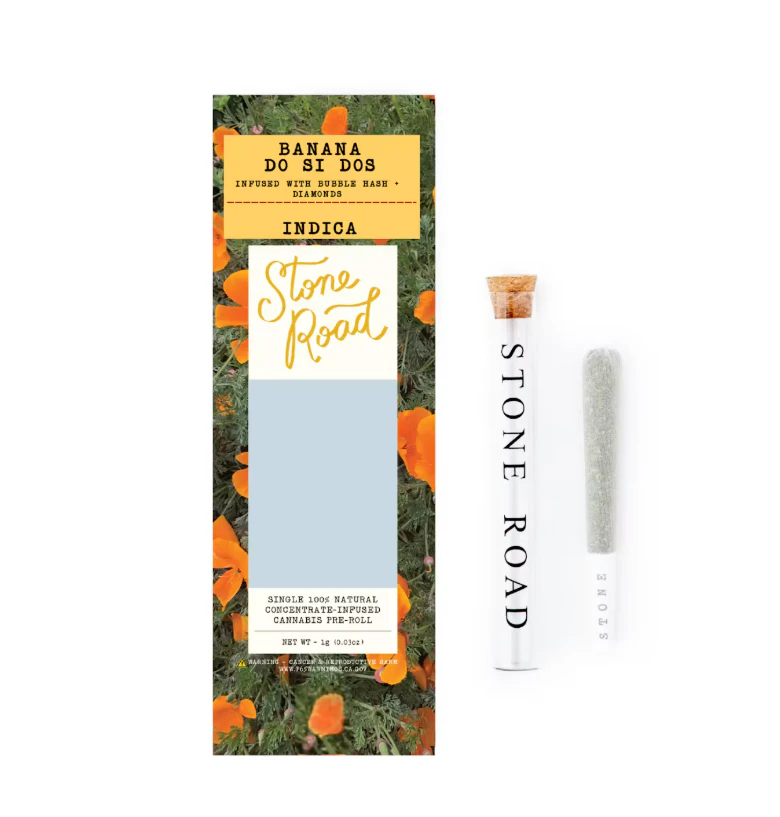 STONE ROAD - Stone Road- Banana Do Si Dos- Hash + Diamond Infused 1g preroll Main Image
