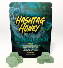 Hashtag Honey | Edibles | Gummies | Live Resin Gummy - Tropical Punch - 10 pcs | 100mg