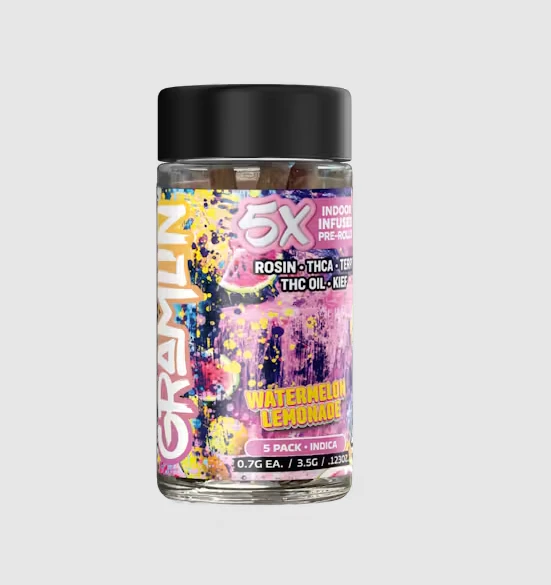 Gramlin - 3.5g 5pk Gramlin Infused Pre-Rolls - Watermelon Lemonade 41% Main Image