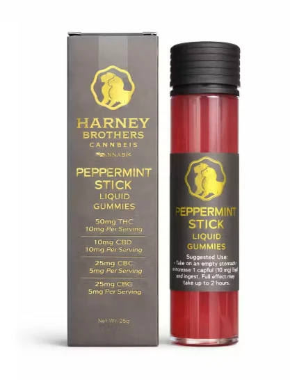 Harney Brothers Cannabis - Harney Brothers | Peppermint Liquid Gummies | Bottle | 50mg | 25g Main Image