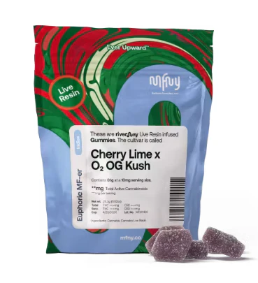 MFNY - Cherry Lime x O2 OG Kush 10pk Live Resin Gummies - Indica | MFNY Main Image