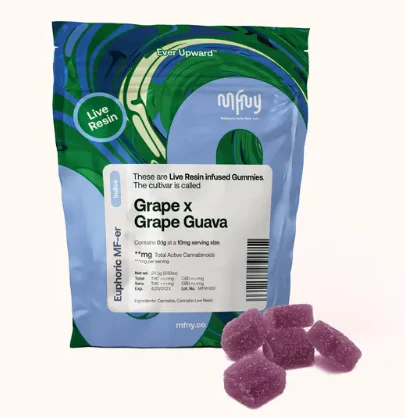 MFNY - Grape x Grape Guava 10pk Live Resin Gummies - Indica | MFNY Main Image