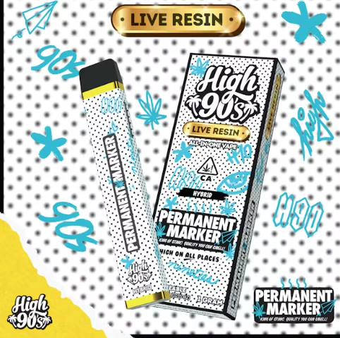 HIGH 90s - HIGH 90S | PERMANENT MARKER LIVE RESIN - AIO | CARTRIDGE | 1G Main Image
