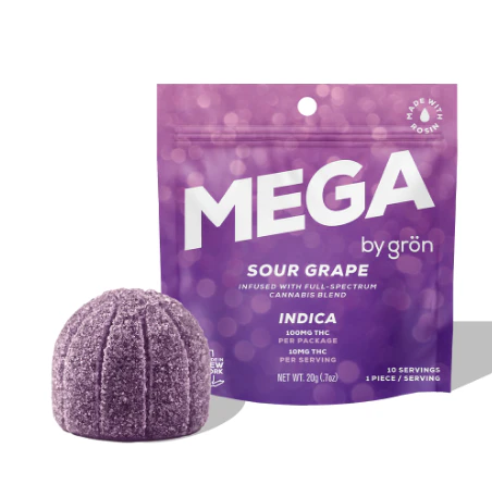 GRON - Sour Grape Mega - 100MG Gummy Main Image