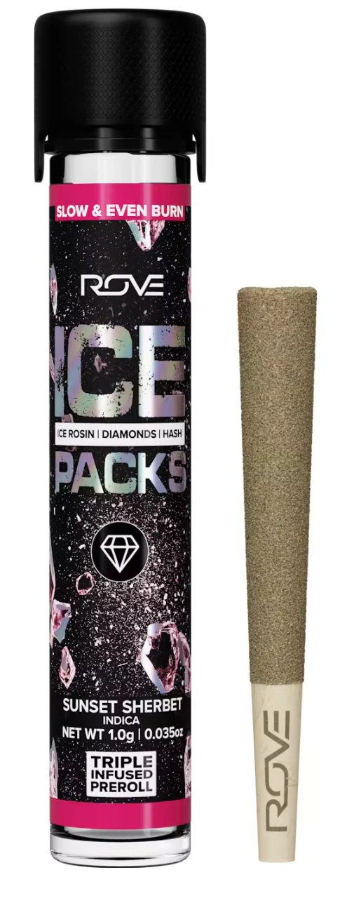 ROVE - ROVE | Sunset Sherbet | infused ice pack Live Rosin Diamonds | Indica Pre-roll 1g Main Image