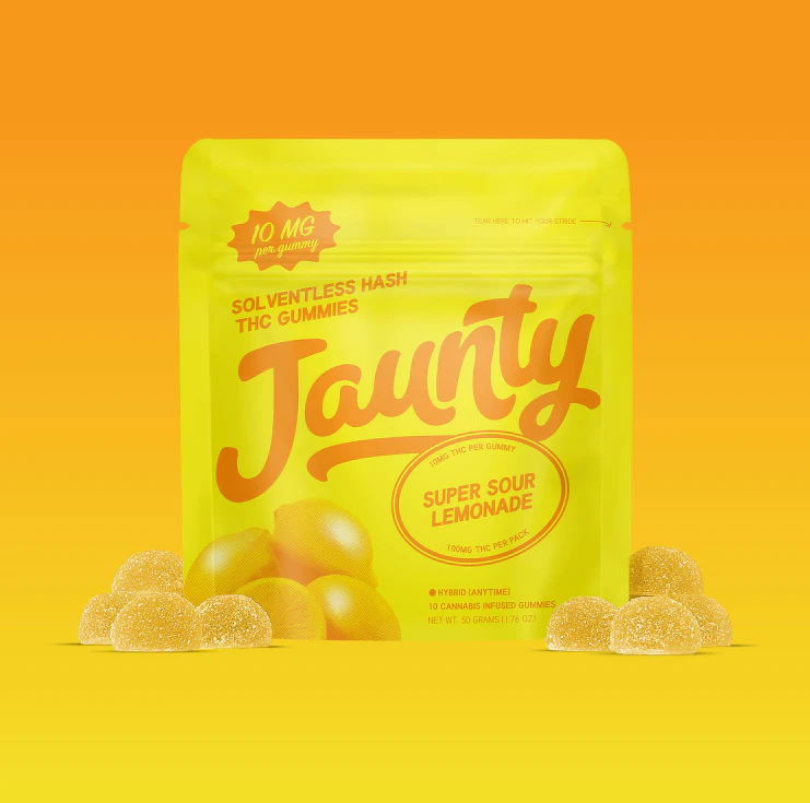 Jaunty - Jaunty | Edibles | Gummies | Hash Infused - Super Sour Lemon | 100mg Main Image
