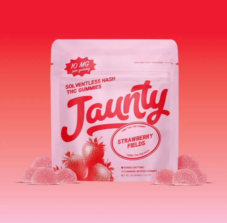Jaunty - Jaunty | Edibles | Gummies | Hash Infused - Strawberry Fields | 100mg Main Image
